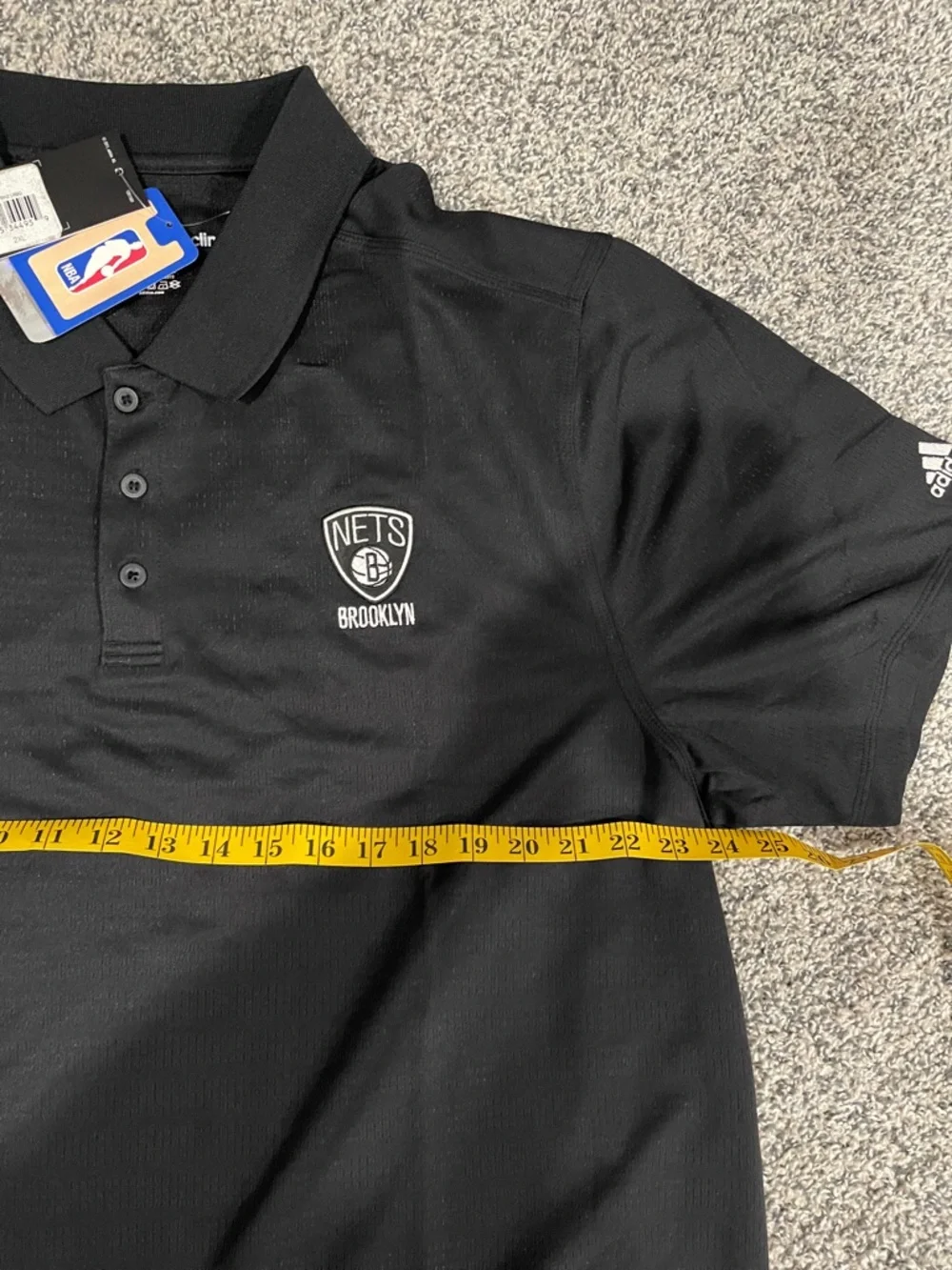 adidas Black Brooklyn Nets Polo Shirt NBA 2XL NWT